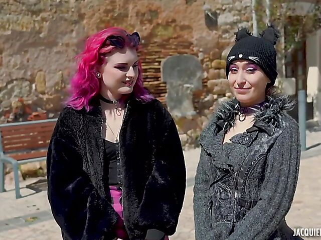 Alternative FFM threesome with tattooed French girls Trixy Kitty and Irogenia