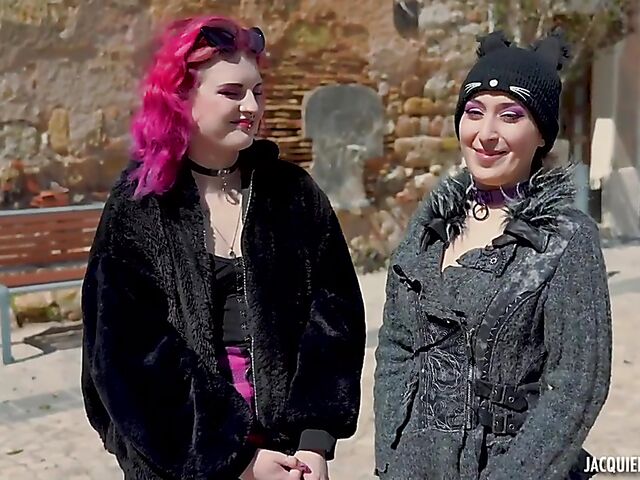 Alternative FFM threesome with tattooed French girls Trixy Kitty and Irogenia