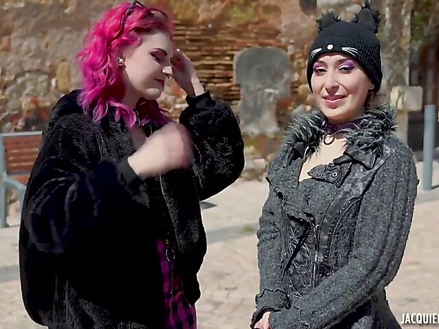 Alternative FFM threesome with tattooed French girls Trixy Kitty and Irogenia