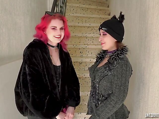 Alternative FFM threesome with tattooed French girls Trixy Kitty and Irogenia