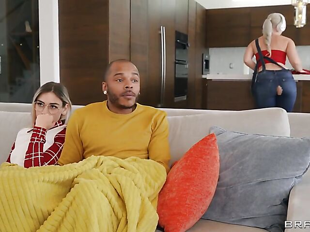 Interracial jeans anal with unsuspecting Delilah Day's big sister Kay Carter