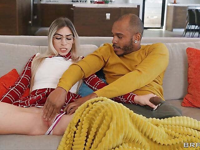 Interracial jeans anal with unsuspecting Delilah Day's big sister Kay Carter