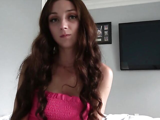 POV skirt fuck in bed with cute Macy Meadows