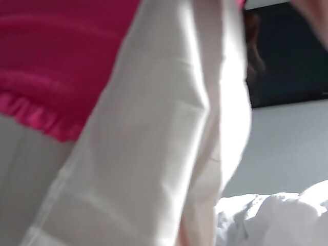 POV skirt fuck in bed with cute Macy Meadows