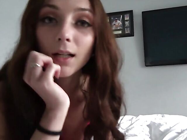 POV skirt fuck in bed with cute Macy Meadows