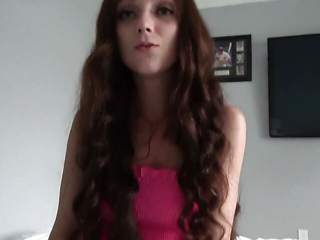 POV skirt fuck in bed with cute Macy Meadows