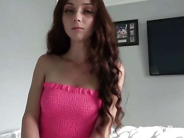 POV skirt fuck in bed with cute Macy Meadows