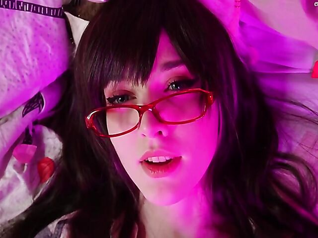 Enafox - Kinky big tits catgirl with glasses blowjob POV
