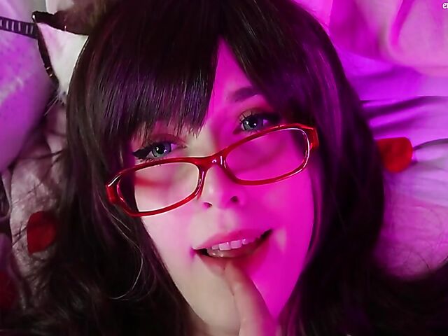 Enafox - Kinky big tits catgirl with glasses blowjob POV