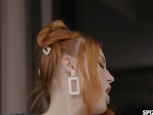 Sexy redhead fitness babe Charlie Red is horny