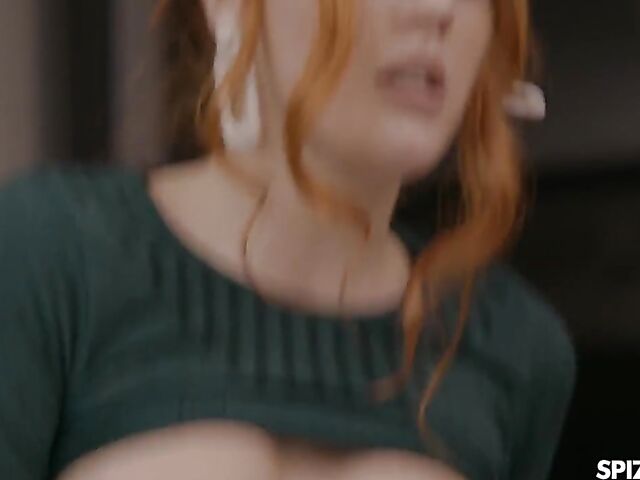 Sexy redhead fitness babe Charlie Red is horny