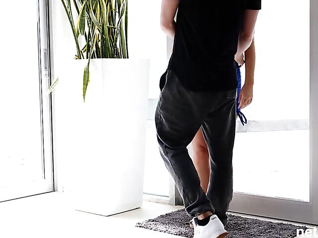 Busty blonde Alexis comes in to get fucked from the start