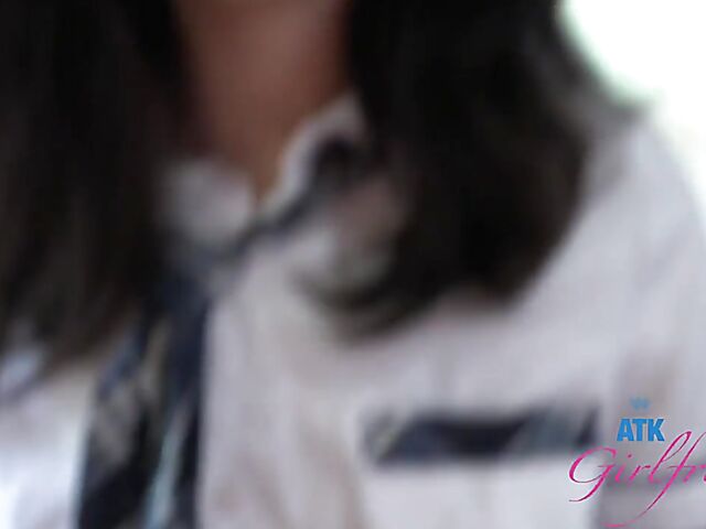 Skirt sex POV with smoking schoolgirl Corra Cox