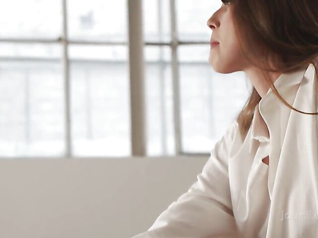 A cup of coffee and passionate sex with tiny tits babe Olivia Sparkle