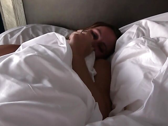 Wake up morning blowjob and anal POV in bed with Stella Barey