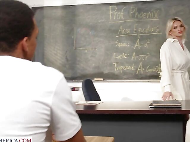 Lustful MILF teacher Charli Phoenix seduces her black student