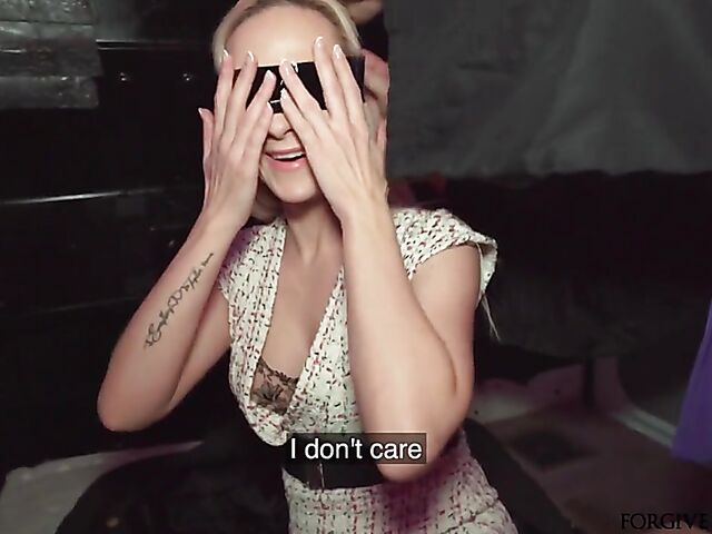 Sinful MILF having blindfolded sex for money with a fake priest