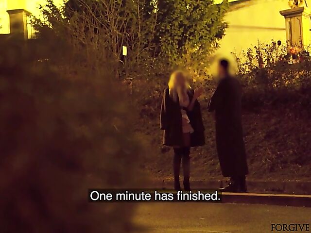 Sinful MILF having blindfolded sex for money with a fake priest