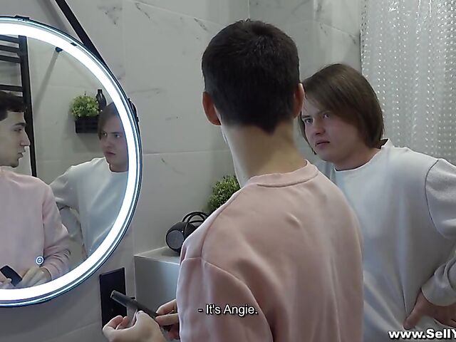 Russian cuckold anal porn with skinny Angie