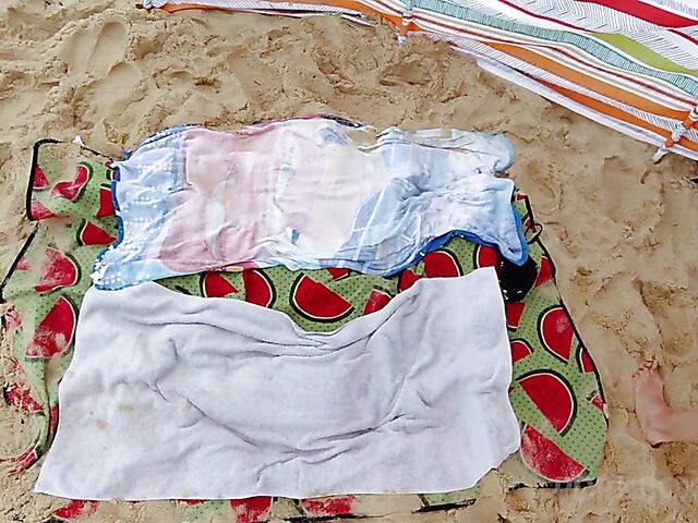 Interracial beach threesome with Cayenne Klein