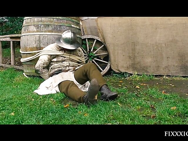 Medieval blind warrior and sexy village girl Kira Queen standing doggystyle hard and rough