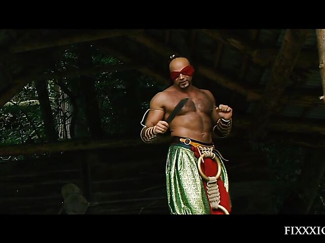 Medieval blind warrior and sexy village girl Kira Queen standing doggystyle hard and rough