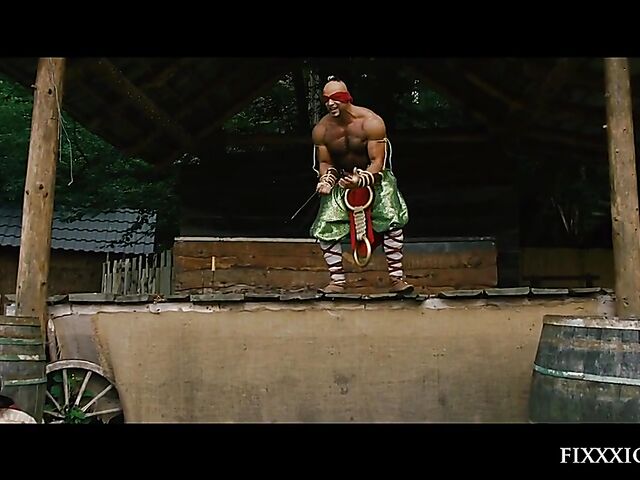 Medieval blind warrior and sexy village girl Kira Queen standing doggystyle hard and rough