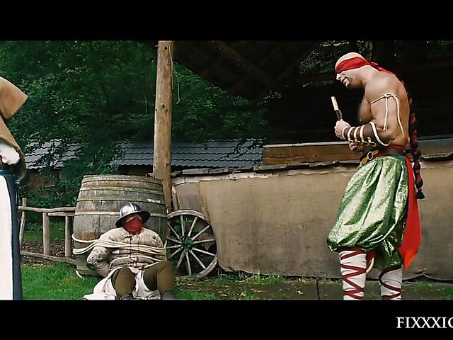 Medieval blind warrior and sexy village girl Kira Queen standing doggystyle hard and rough