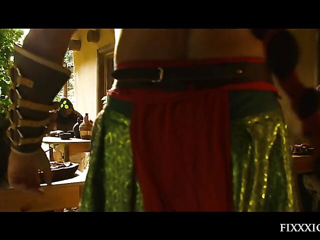 Medieval blind warrior and sexy village girl Kira Queen standing doggystyle hard and rough