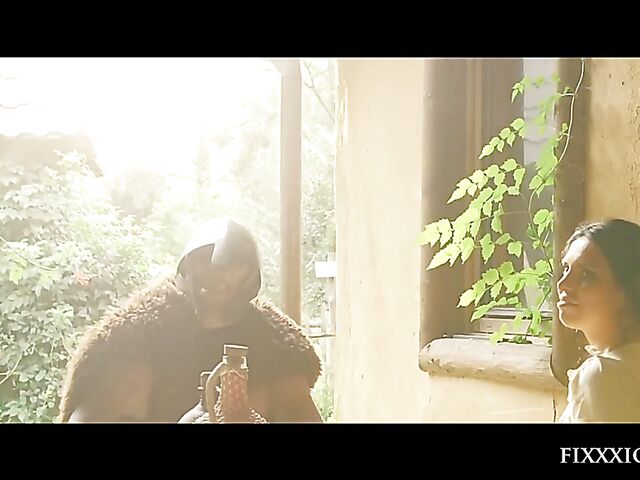 Medieval blind warrior and sexy village girl Kira Queen standing doggystyle hard and rough