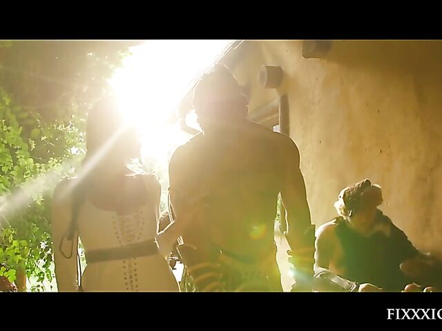 Medieval blind warrior and sexy village girl Kira Queen standing doggystyle hard and rough