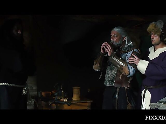 Medieval blind warrior and sexy village girl Kira Queen standing doggystyle hard and rough