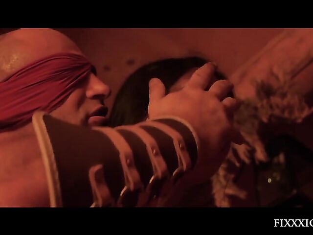 Medieval blind warrior and sexy village girl Kira Queen standing doggystyle hard and rough