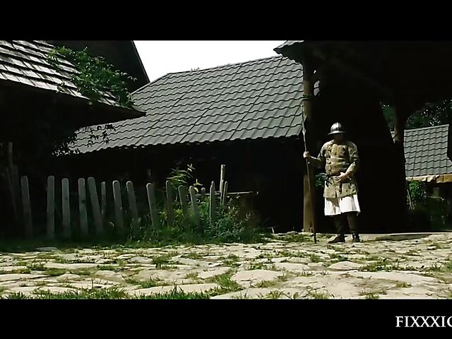 Medieval blind warrior and sexy village girl Kira Queen standing doggystyle hard and rough