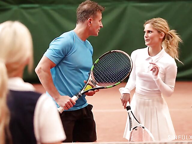 Sensual sex in the locker room with tennis babe Candee Licious