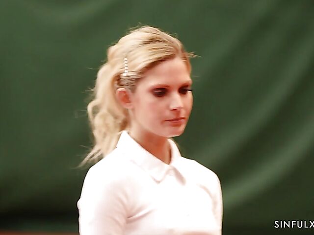 Sensual sex in the locker room with tennis babe Candee Licious