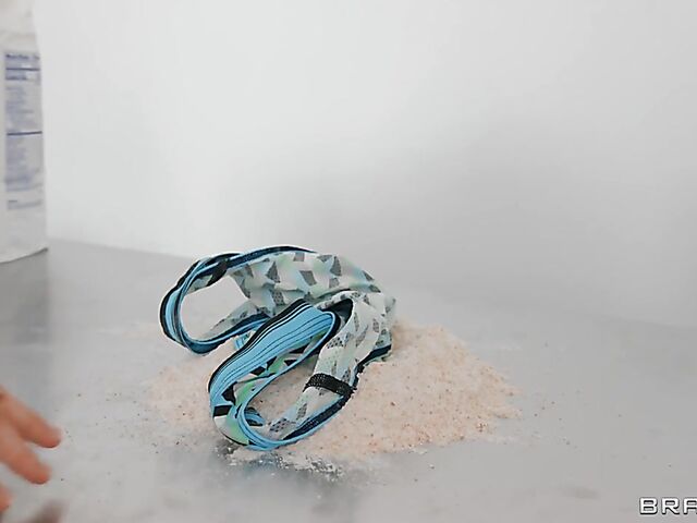 Threesome FFM action in the bakery with Maddy May and Lily Lou