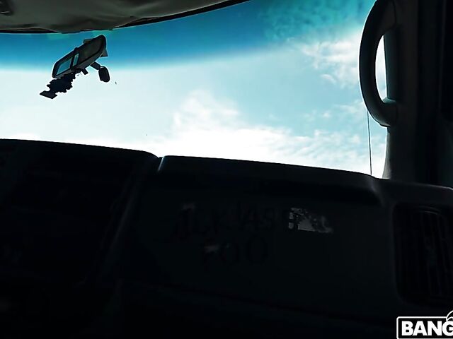 Mandy Rhea - Chick with glasses interracial in a fuck van