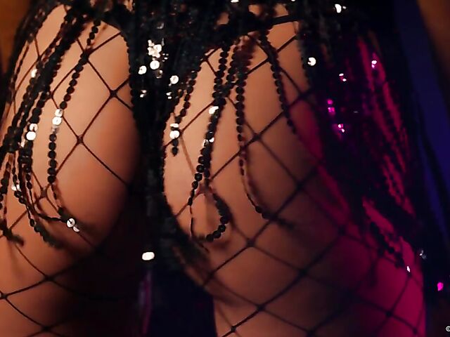 Sexy fishnet solo with sensual pin up babe Gianna Dior