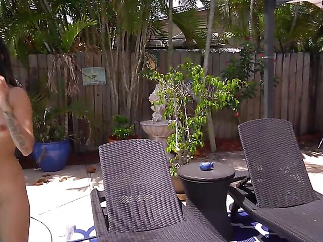 Petite latina pool girl Paulina Ruiz strip naked to get fucked