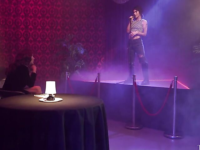 TS Ariel Demure & Brooklyn Gray - Shemale fucks girl in the club