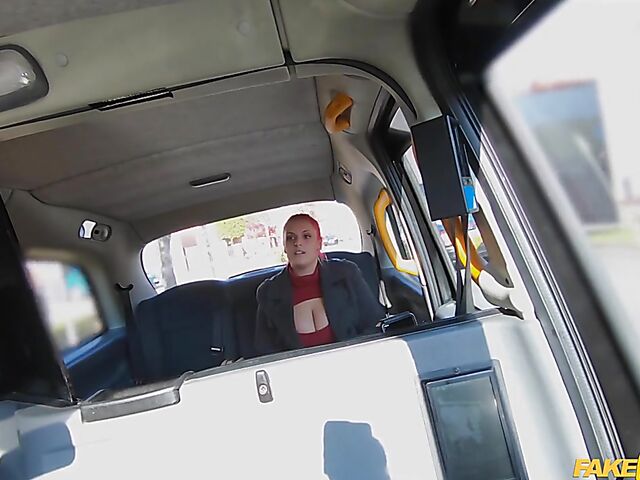 Olivia Stark - Red-haired curvy babe with big boobs taxi fuck