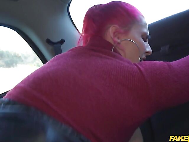 Olivia Stark - Red-haired curvy babe with big boobs taxi fuck