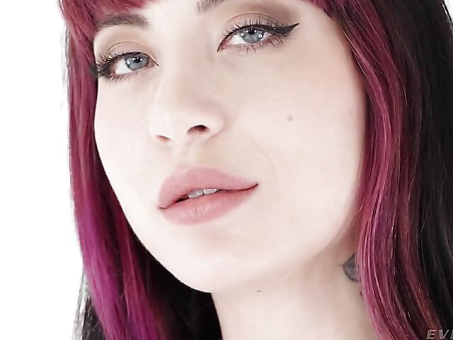 Glass butt plug and balls deep anal fucking in fishnet stockings with Charlotte Sartre