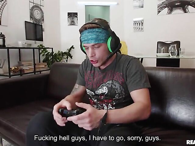 Gamer boy and girl in stockings anal featuring Katy Rose