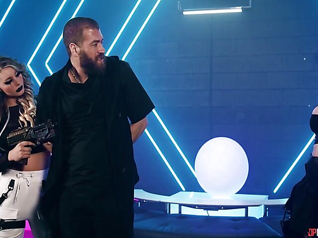 Fishnet lesbian sex with Jewelz Blu and Kayley Gunner