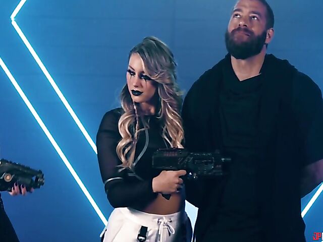 Fishnet lesbian sex with Jewelz Blu and Kayley Gunner