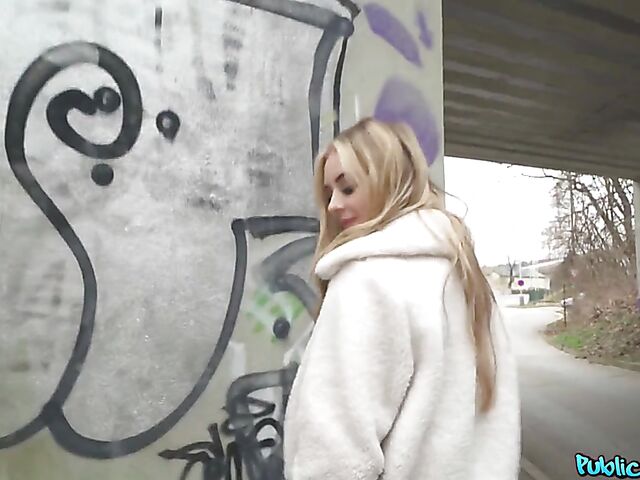 POV outdoor fuck for money in a public place with UK slut Baby Kxtten