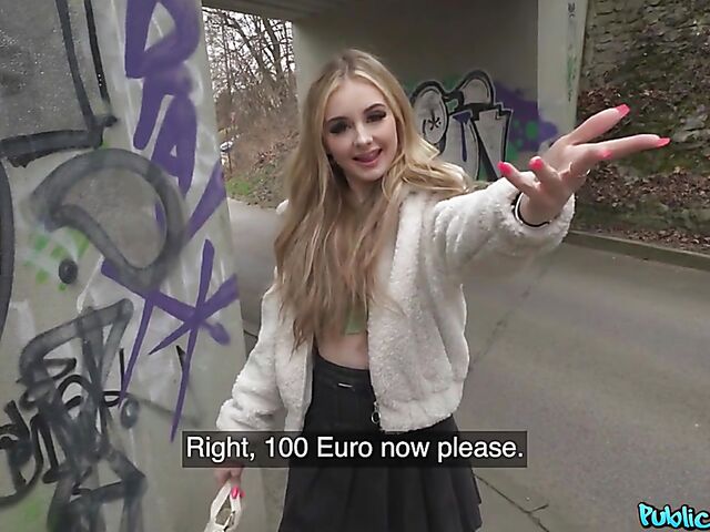 POV outdoor fuck for money in a public place with UK slut Baby Kxtten