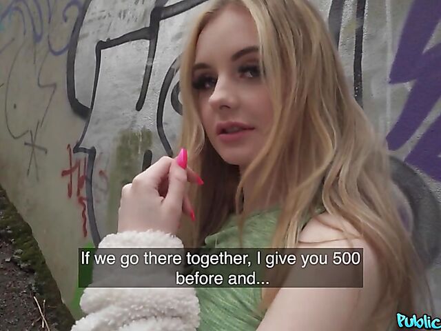 POV outdoor fuck for money in a public place with UK slut Baby Kxtten